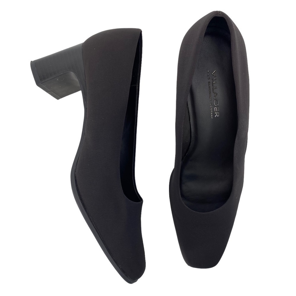 Villager Steffi dark brown fabric heels pumps, 9m